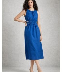 MIDI DRESSES BLUE COTTEN