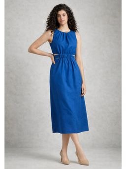 MIDI DRESSES BLUE COTTEN