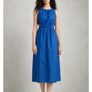 Comfortable Sleeveless Midi Blue Dresse