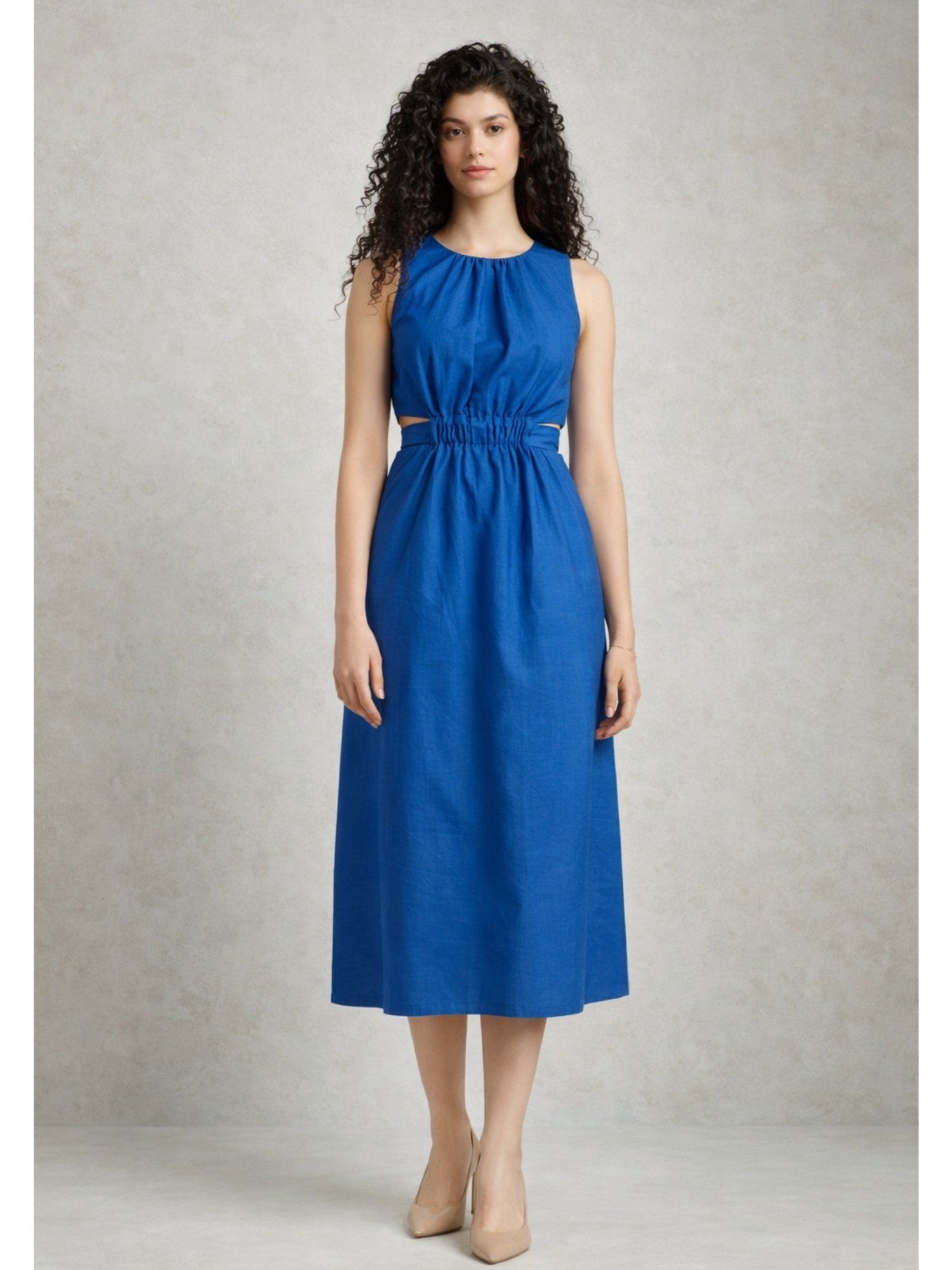 MIDI DRESSES BLUE COTTEN - Image 3