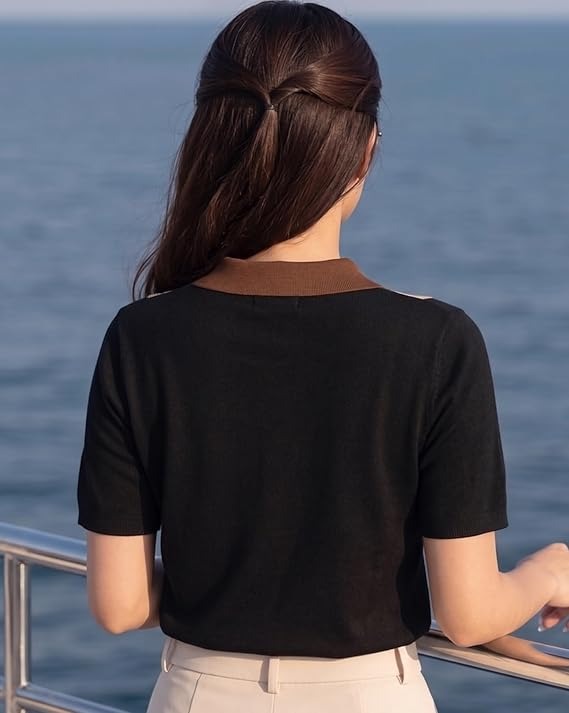 Polo Cotton Blend T-Shirt for Women - Image 4
