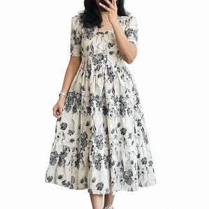 Women's white Tiered Maxi Dress