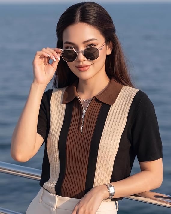 Polo Cotton Blend T-Shirt for Women - Image 7
