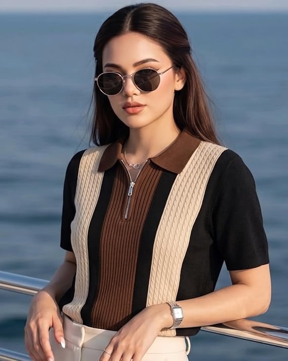 Polo Cotton Blend T-Shirt for Women - Image 3