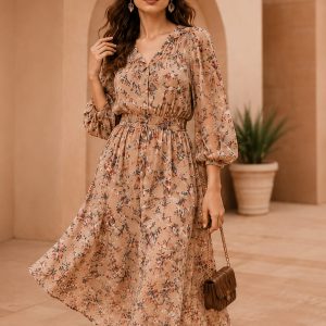Floral Print A-Line dress