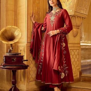 Red Kurta Set With Dupatta