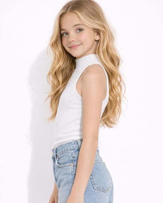 Girls White Solid Tops & T-Shirt - Image 3