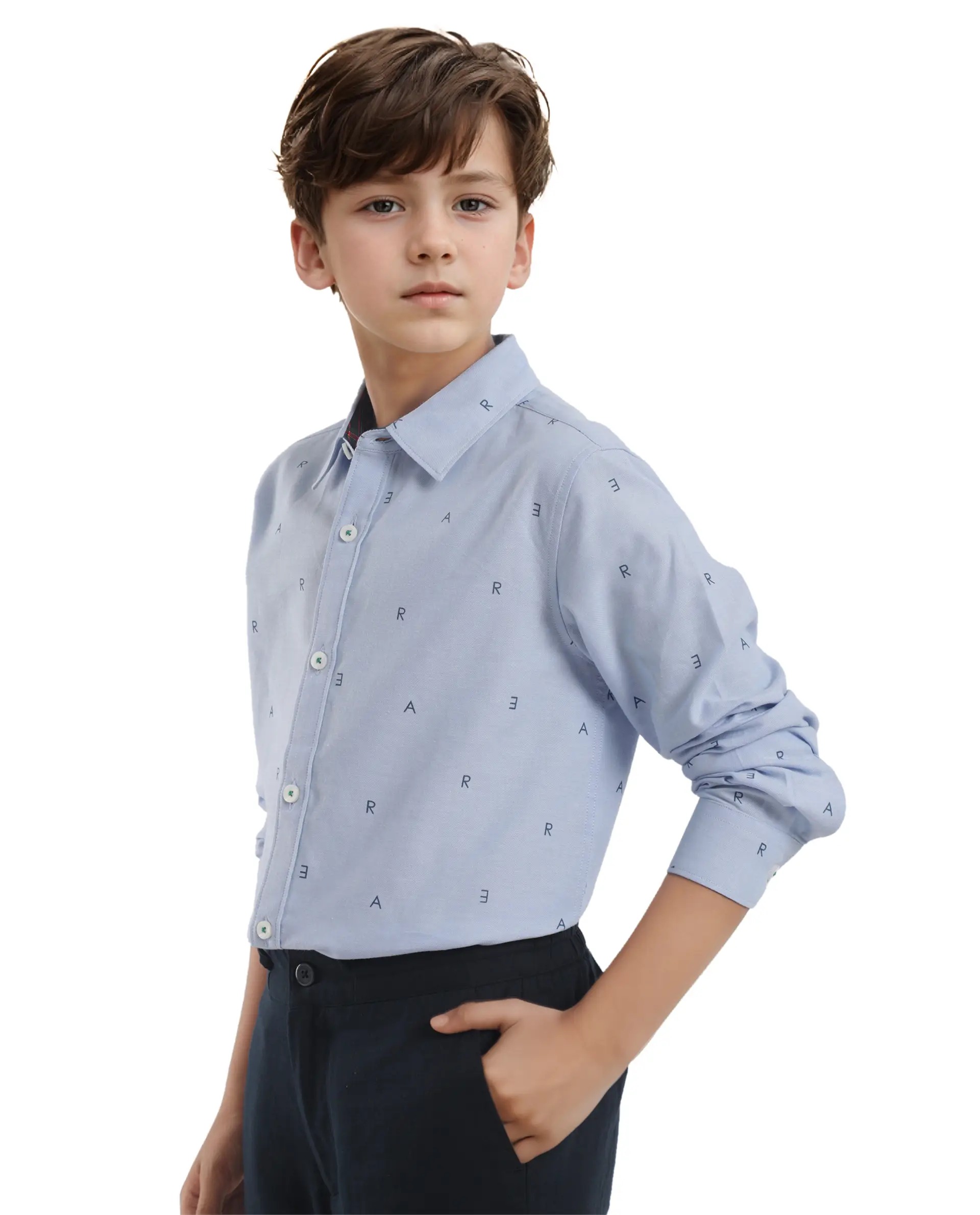 Boys Regular Fit Cotton Satin Shirt - Image 5