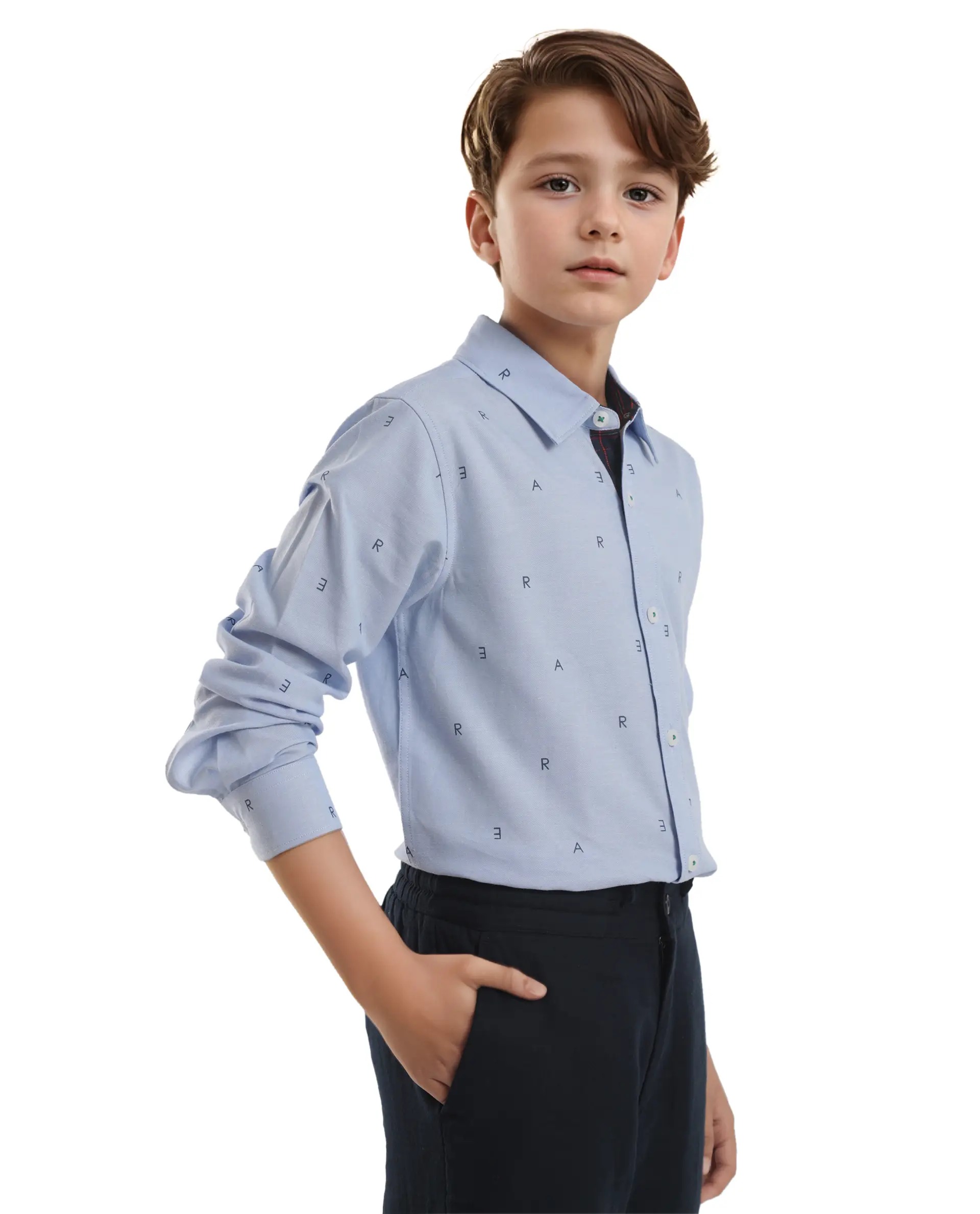 Boys Regular Fit Cotton Satin Shirt - Image 6
