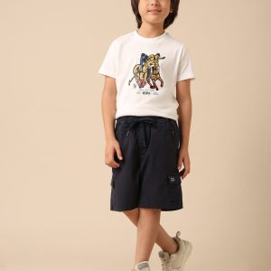 Kids Relaxed Fit Textured Pattern Short